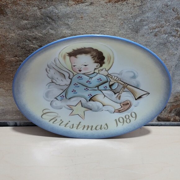 Schmid Hummel Christmas 1989 Angelic Musician Decorative Wall Hanging Plate - Picture 3 of 12